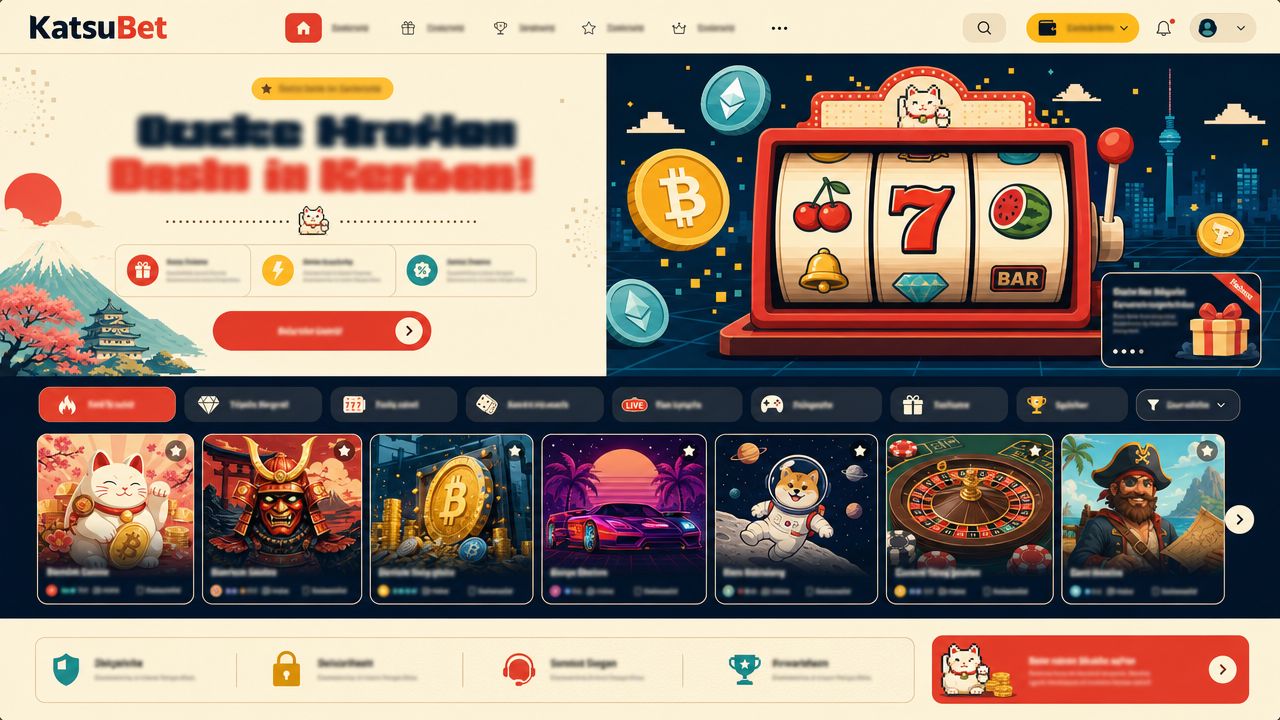 Screenshot der Startseite von KatsuBet Casino