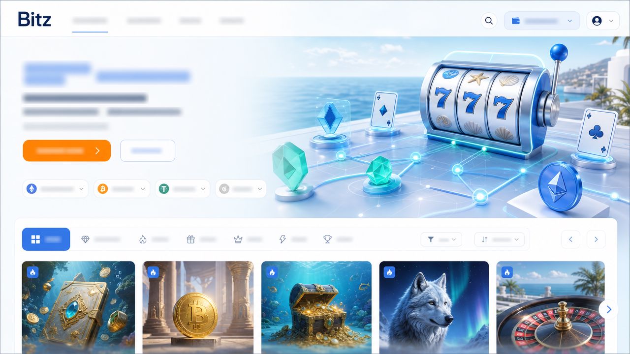 Screenshot der Startseite von Bitz Casino