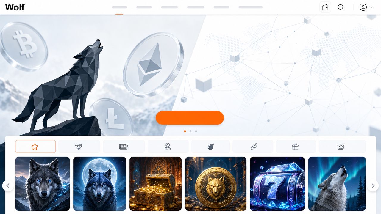 Screenshot der Startseite von Wolf.io