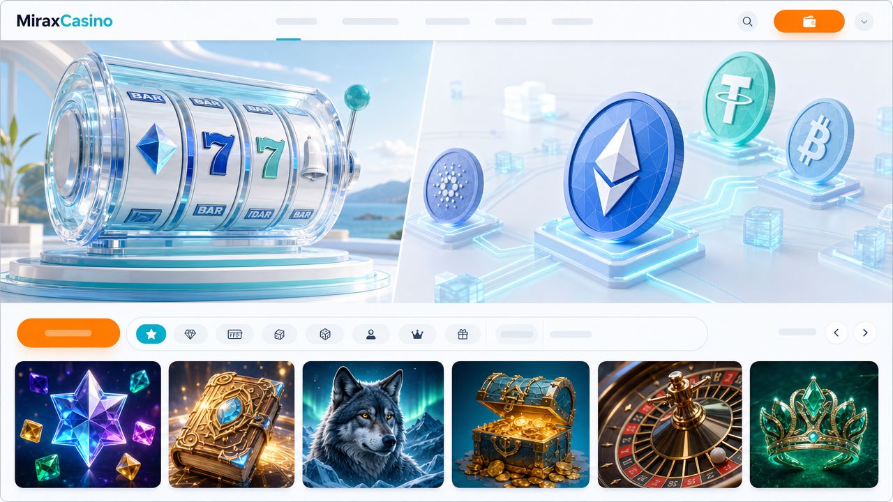Screenshot der Startseite von MiraxCasino